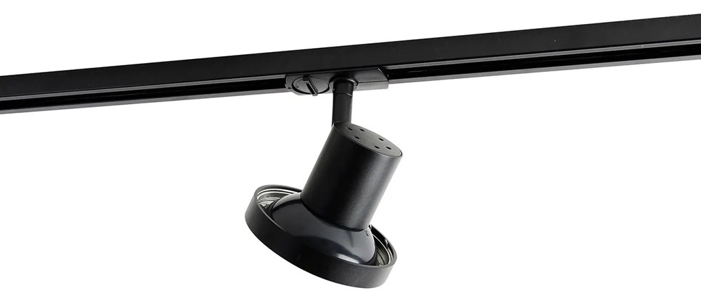 Foco de calha moderno monofásico preto AR111 - Jeany