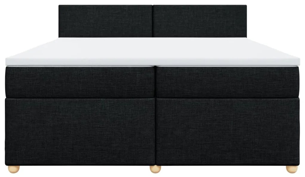 Cama com molas/colchão 200x200 cm tecido preto