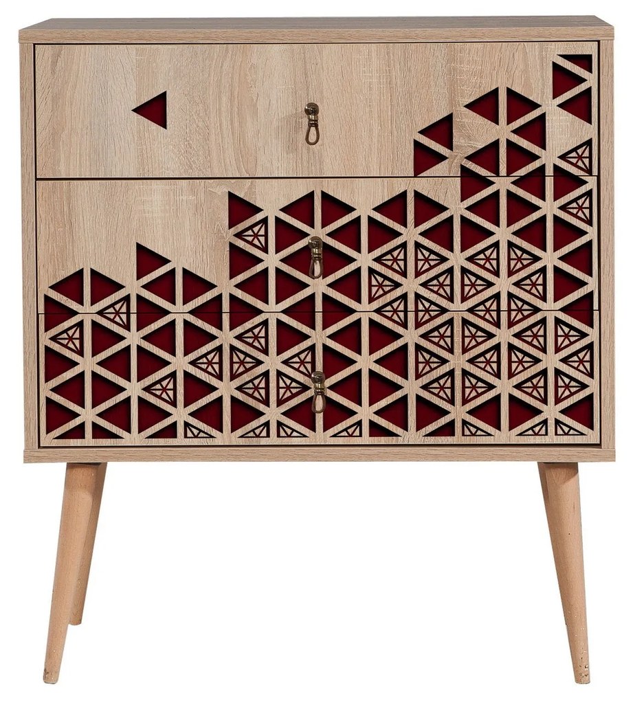 Cômoda Trio – Carvalho Sonoma – 80x90x40 cm