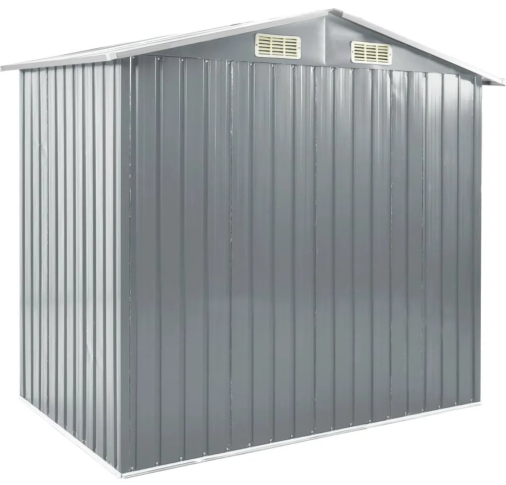 Abrigo de jardim c/ prateleiras 205x130x183 cm ferro cinzento