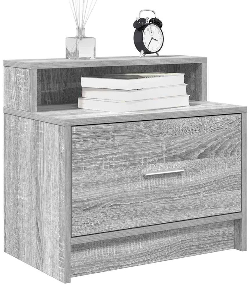 Mesas de cabeceira com gaveta 2 pcs 51x31x47 cm cinzento sonoma
