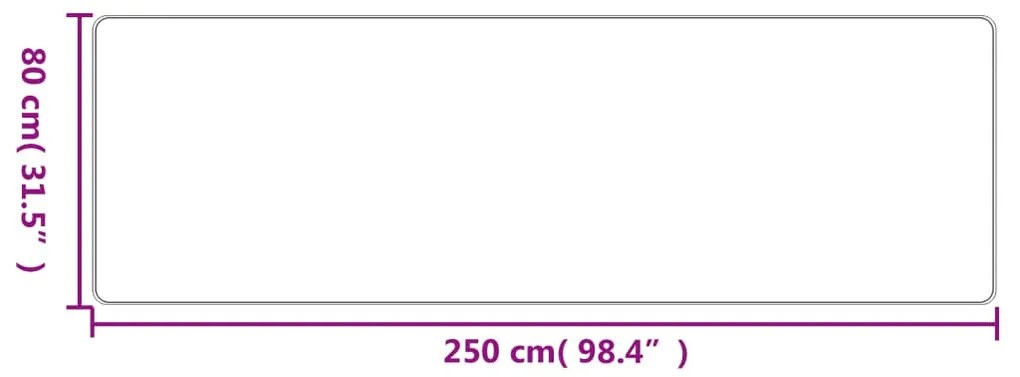 Tapete/passadeira 80x250 cm aspeto sisal cor areia