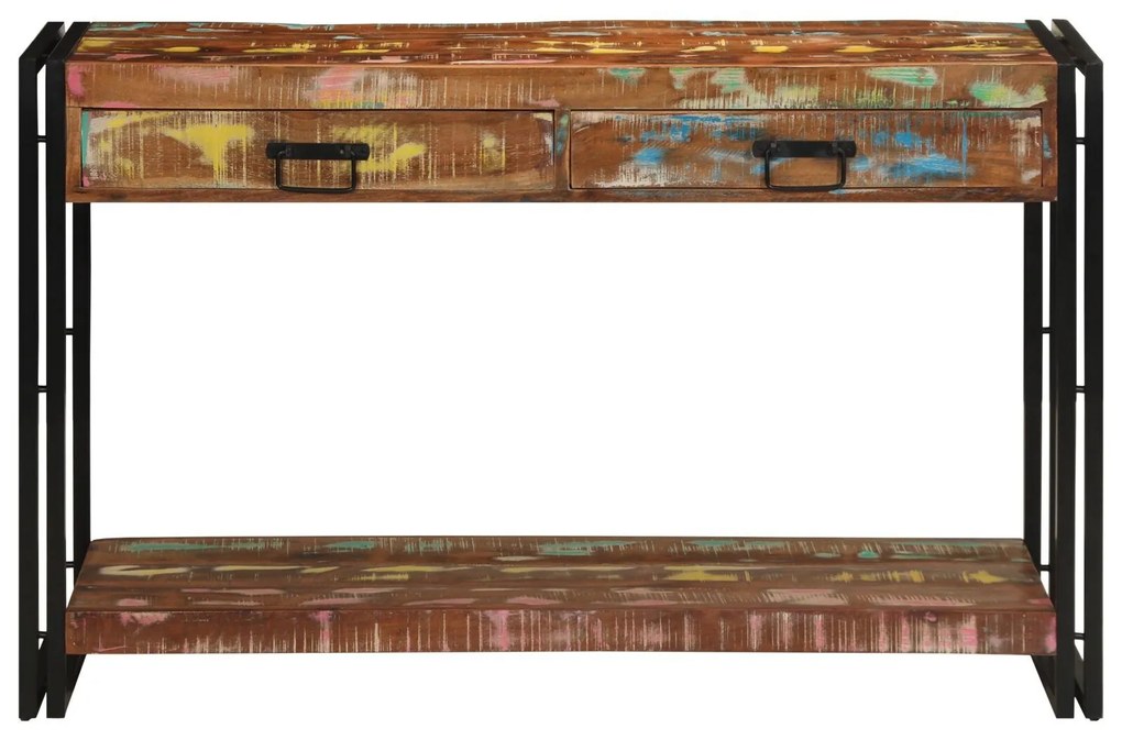 Mesa de Consola vidaXL Multicolorido 120x33x75 cm Madeira Recuperada