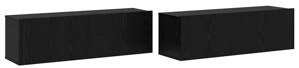 Conjunto de Rack de TV de 8 Peças – Na Parede em Madeira de Carvalho P