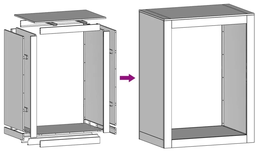 Rack Lenha 60x40x80 cm aço resistente às intempéries
