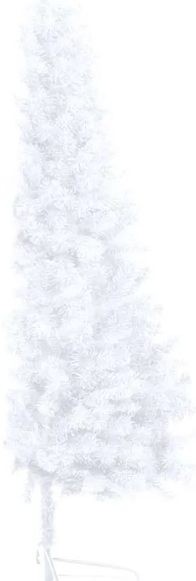 Meia árvore Natal artificial pré-iluminada c/ bolas branco