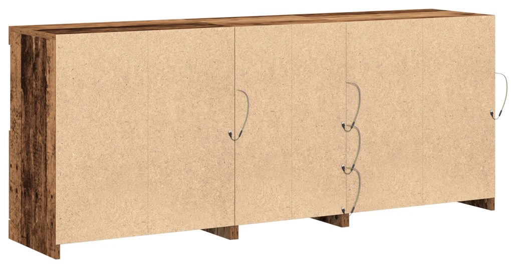 Aparador com Luzes LED Madeira Antiga 162x37x67 cm Madeira Engenharia