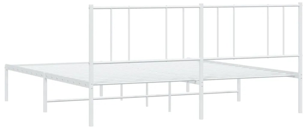 Estrutura de cama com cabeceira 200x200 cm metal branco