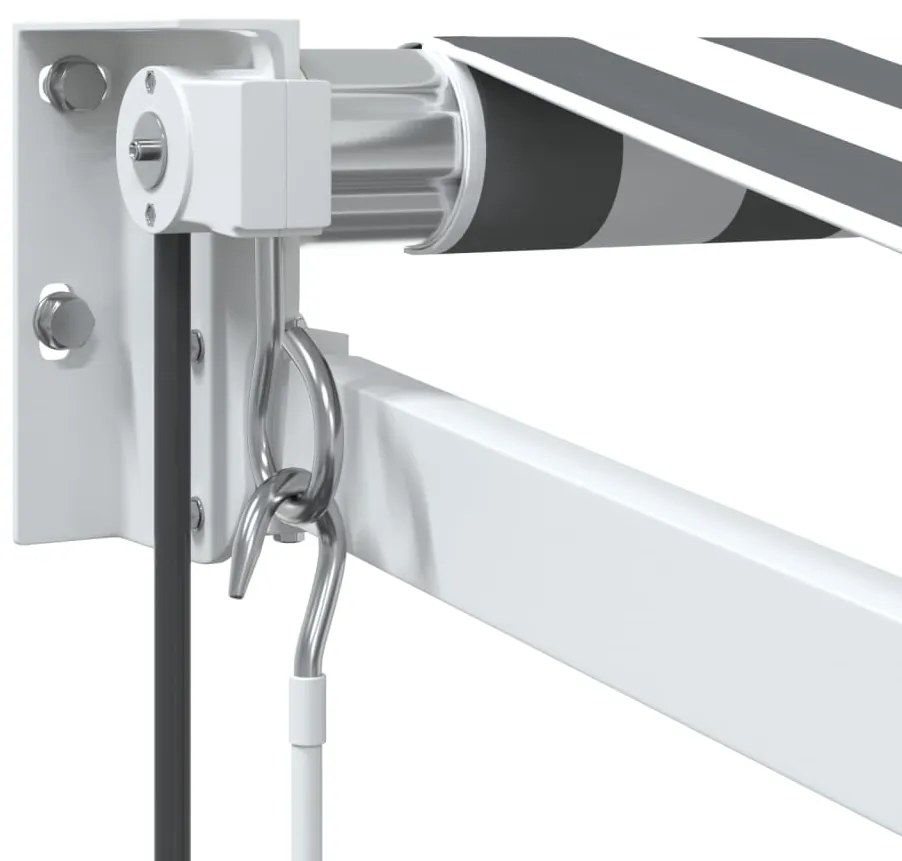 Toldo retrátil 3,5x2,5 m tecido e alumínio antracite e branco