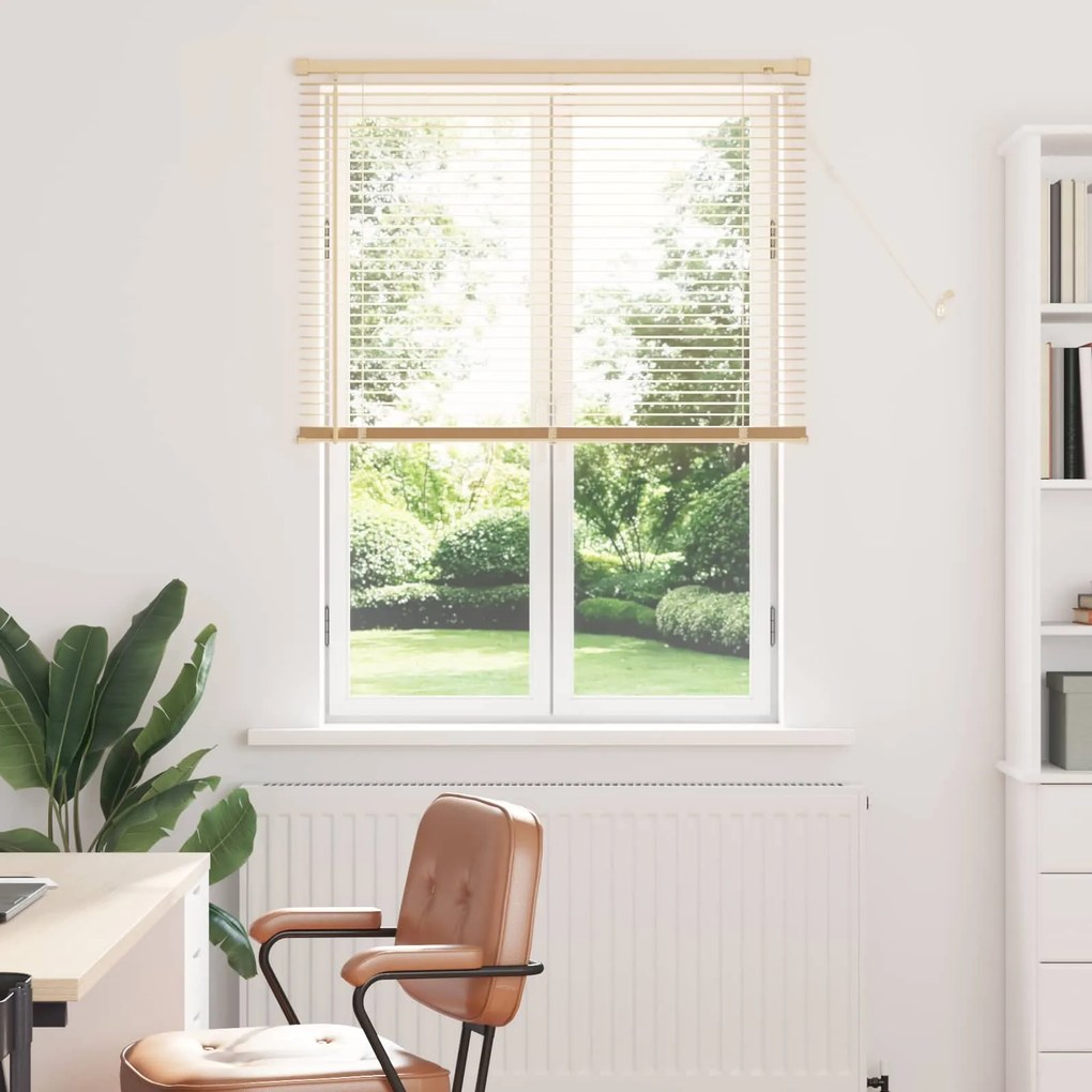 vidaXL Cortina Veneziana Marrom Claro com Padrão 150 x 70 cm PVC