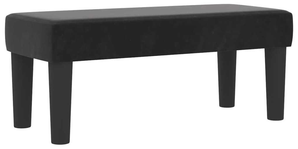 Cama Box Spring com Colchão e Banco Preto 90x190 cm Veludo