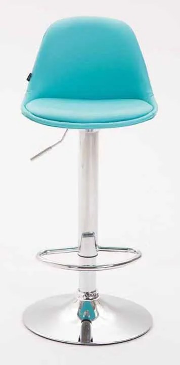 Conjunto de 2 bancos de bar Kiel em couro sintético e com estrutura cromada 39 x 82-104 x 39 cm Azul