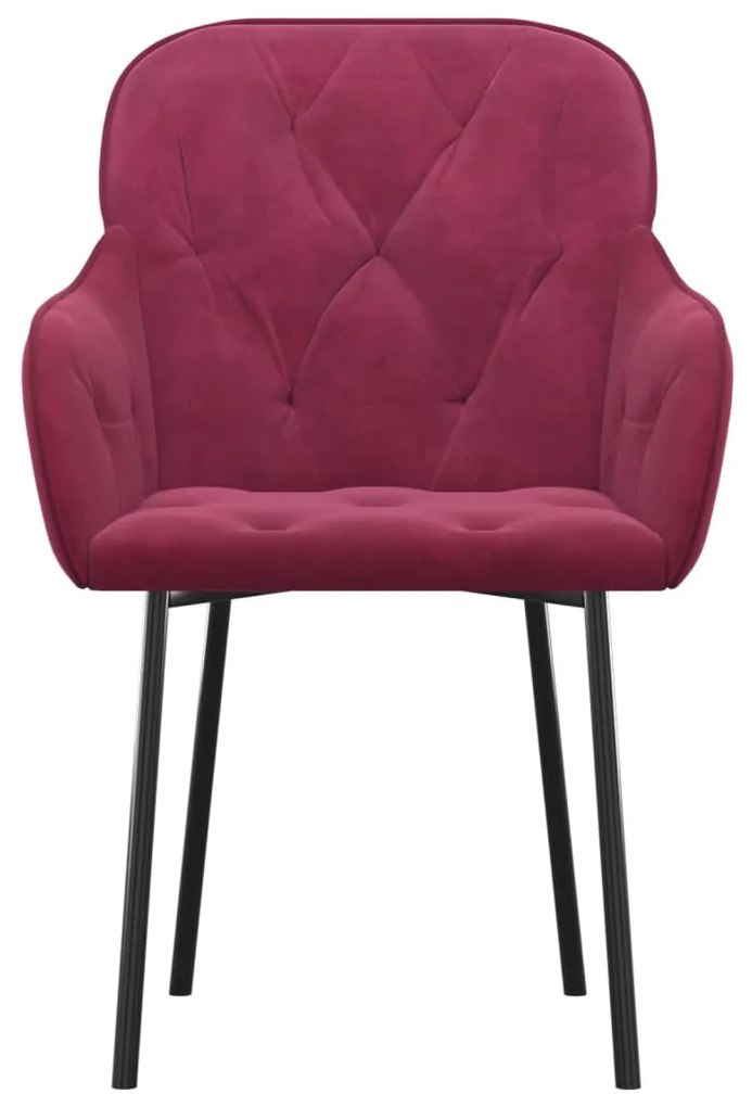 Cadeiras de jantar 2 pcs veludo vermelho tinto