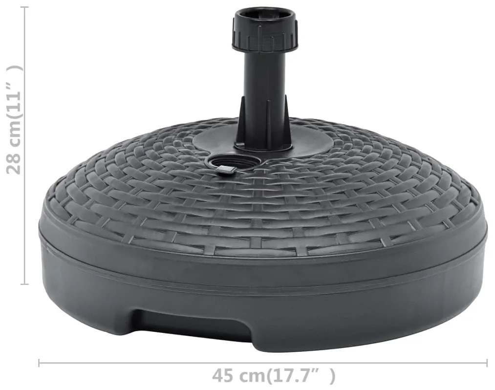 Base guarda-sol c/ areia/água 20 L plástico vime antracite