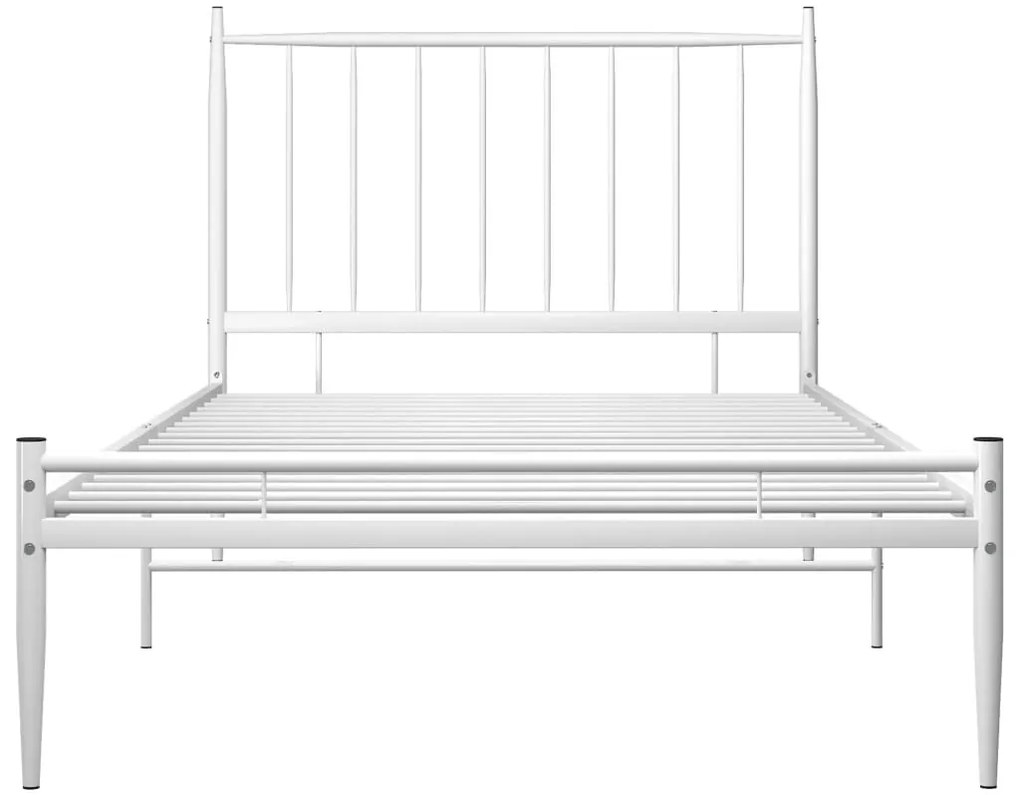 Estrutura de Cama Form em Metal Branco - 90x200 cm - Design Industrial