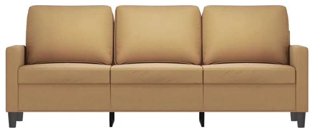 Sofá de 3 lugares 180 cm veludo castanho