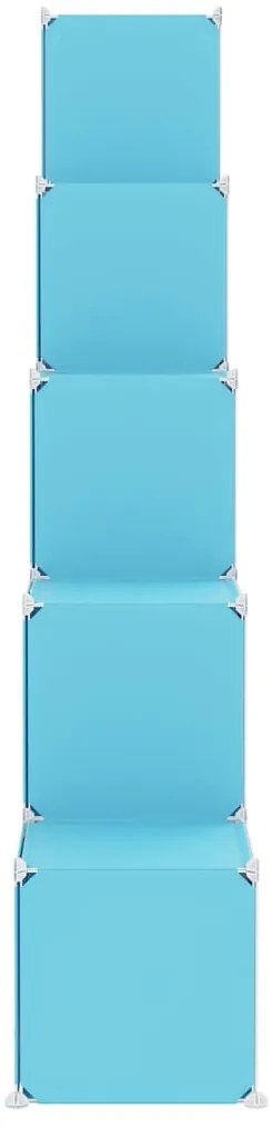 Armário de arrumação c/ cubos para crianças c/ 15 cubos PP azul