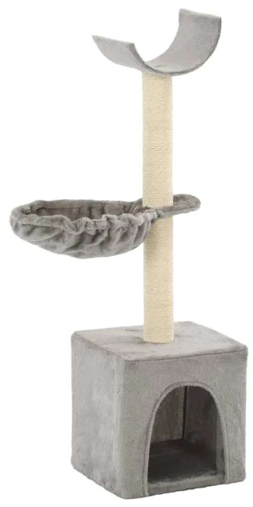 vidaXL Árvore para gatos c/ postes arranhadores sisal 105 cm cinzento