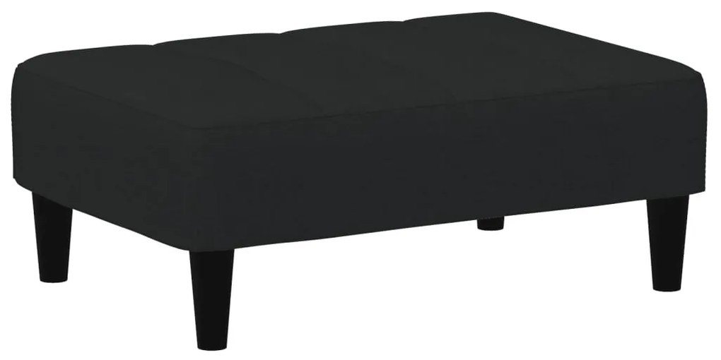 Sofá-cama 2 lugares c/ apoio de pés veludo preto