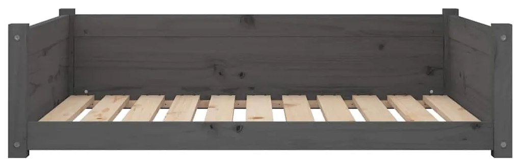 Cama para cães 95,5x65,5x28 cm madeira de pinho maciça cinzento