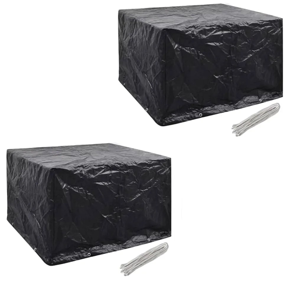 vidaXL Conjunto capas p/ mobiliário jardim 2 pcs 8 ilhós 113x113 cm