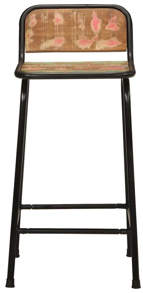 Bancos de bar 4 pcs 46x35,5x80 cm Madeira Maciça Recuperada