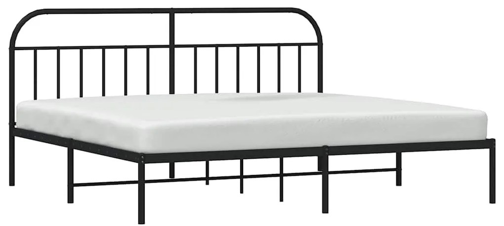 Estrutura de cama com cabeceira 193x203 cm metal preto