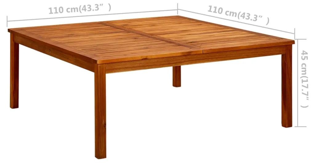 Mesa de centro p/ jardim 110x110x45 cm madeira de acácia maciça