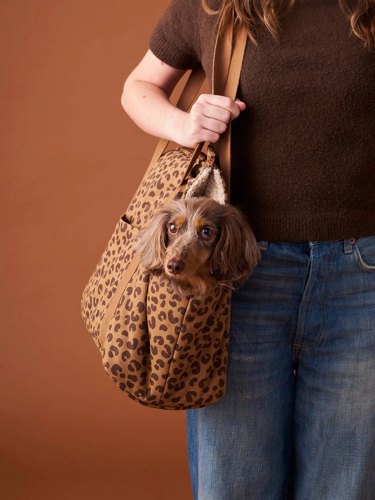 Saco de transporte Family, para pequeno animal de companhia castanho estampado