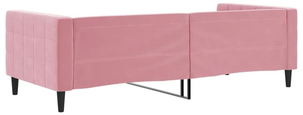 Sofá-cama 90x200 cm veludo rosa