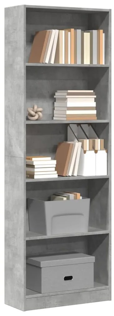 vidaXL Estante 60x24x176 cm derivados de madeira cinzento cimento