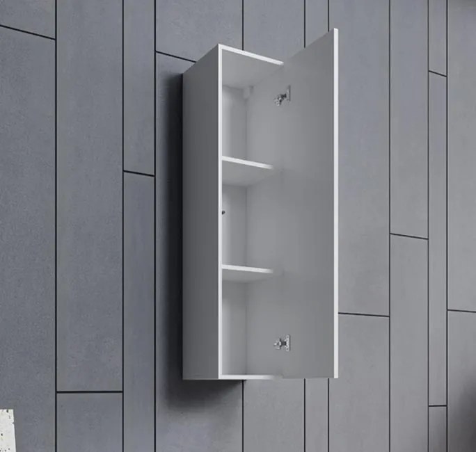 Armário de Parede Arcozelo – 30x120 cm – Branco Alto Brilho – Modular
