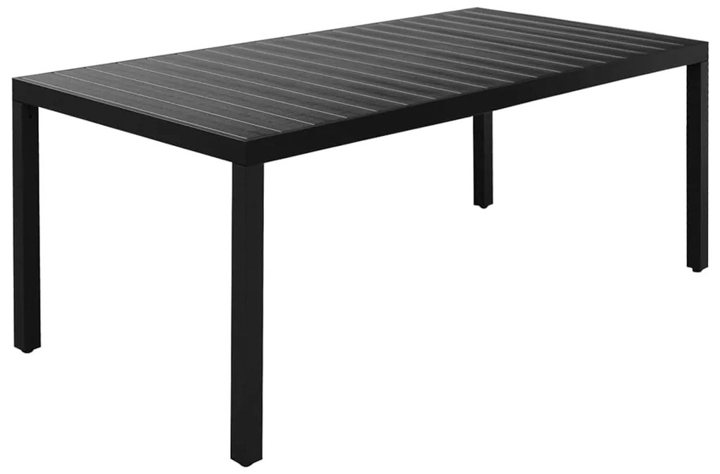 9 pcs conjunto de jantar para jardim alumínio preto