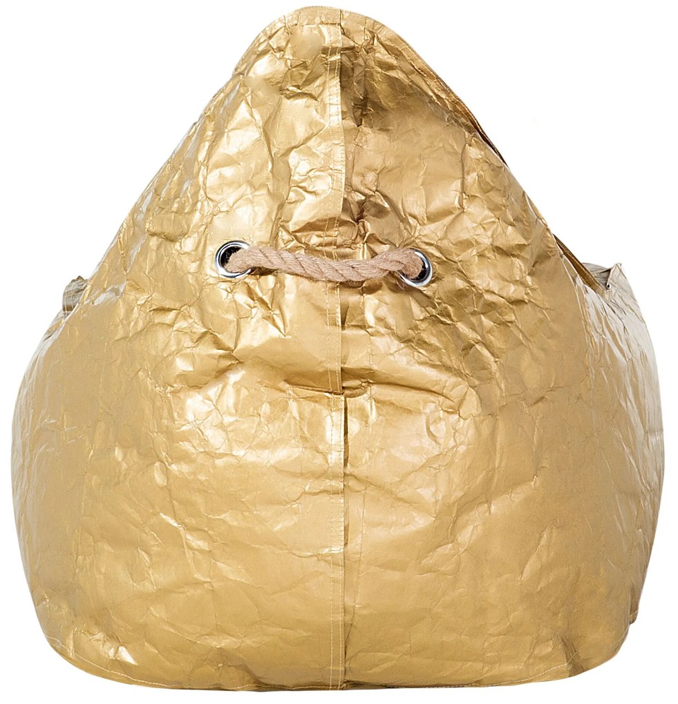 Pufe poltrona dourado DROP Beliani