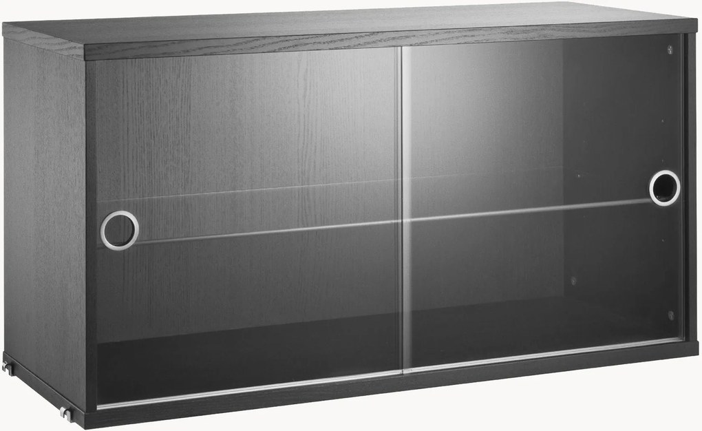 Vitrine com portas de vidro deslizantes String System, L 78 x P 30 cm