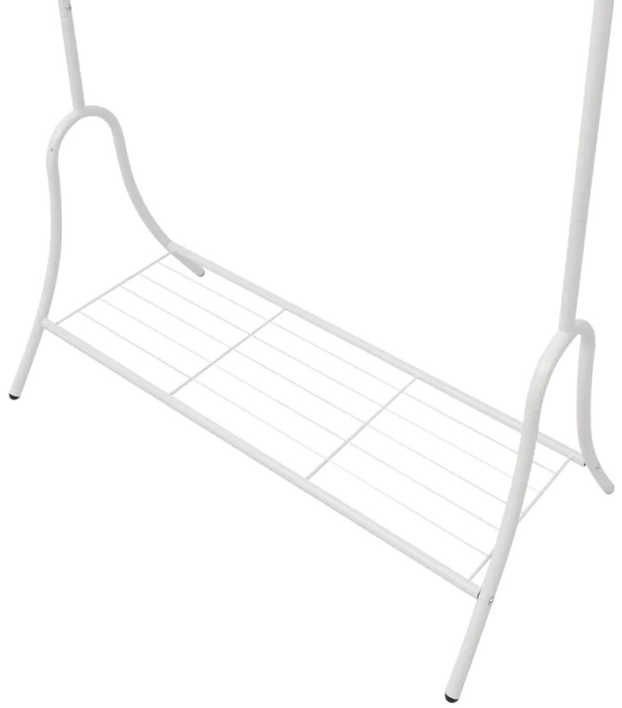 Bengaleiro de aço com prateleira, branco