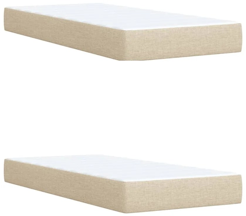 Cama com molas/colchão 200x200 cm tecido cor creme