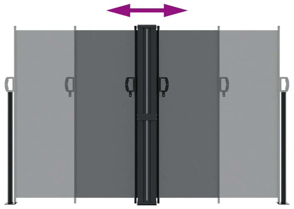 Toldo lateral retrátil 160x600 cm preto