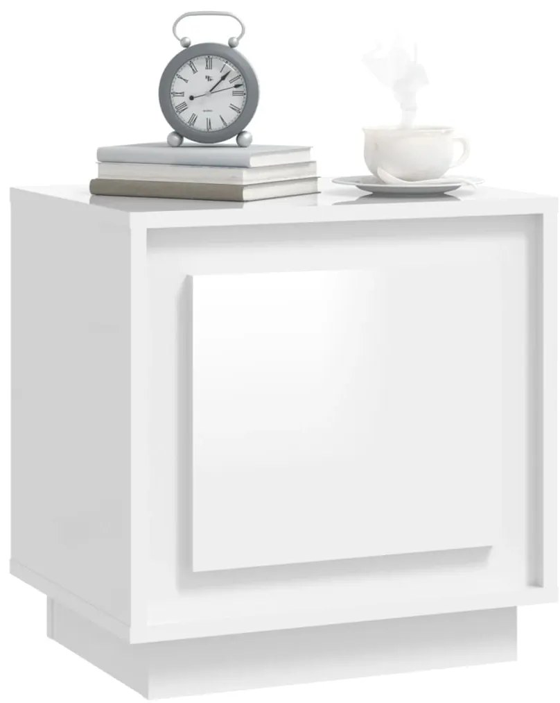 Mesas cabeceira 2pcs 44x35x45cm deriv. madeira branco brilhante