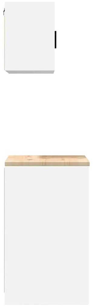 Armários de garagem 2 pcs derivados de madeira branco