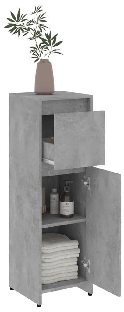 Armário casa de banho derivados de madeira cinzento cimento