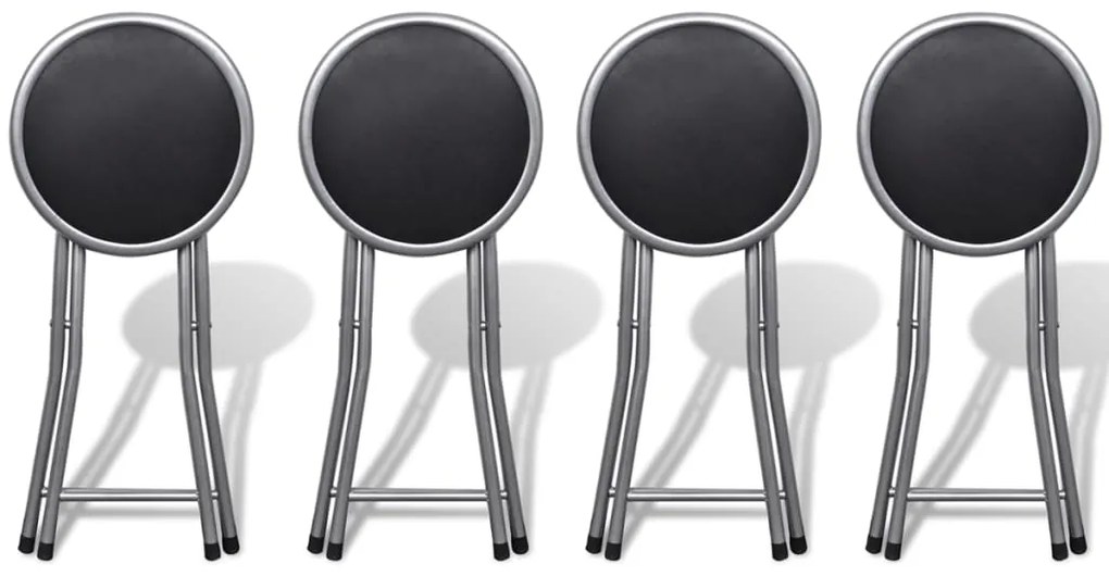 Bancos de dobráveis 4 pcs couro artificial
