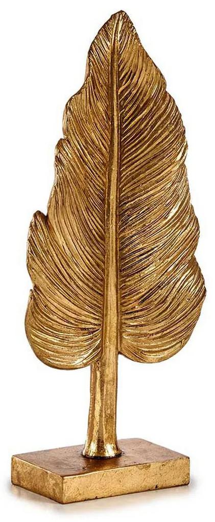 Figura Decorativa Pluma Dourado Resina (6,5 x 32,5 x 14 cm)