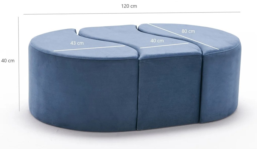 Pouffe Alya Puf – Azul – 120x40x80 cm