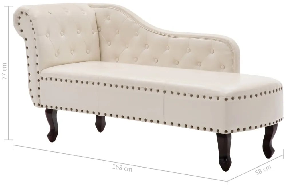 Chaise longue couro artificial branco nata