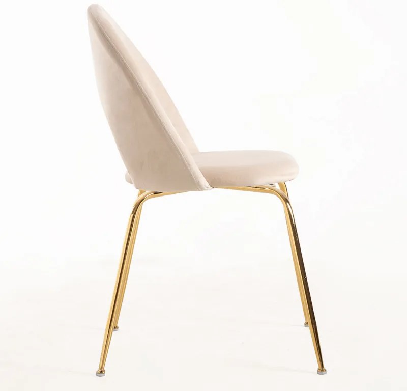 Cadeira Dawa Gold Veludo - Beige