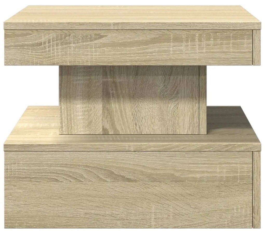 Mesa de centro com luzes LED 50x50x40 cm carvalho sonoma