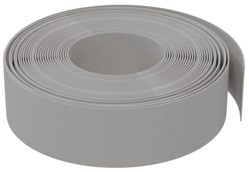 Bordas de jardim 4 pcs 10 m 15 cm polietileno cinzento