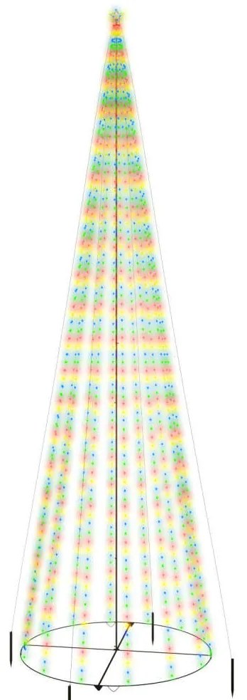 Árvore de Natal em cone 1134 LEDs 230x800 cm colorido