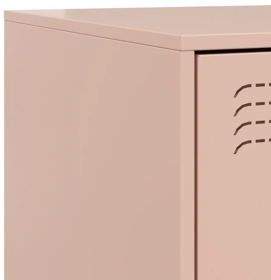 Mesas de cabeceira 2 pcs 34,5x39x62 cm aço rosa